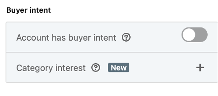 Snapshot of Buyer intent option in LinkedIn