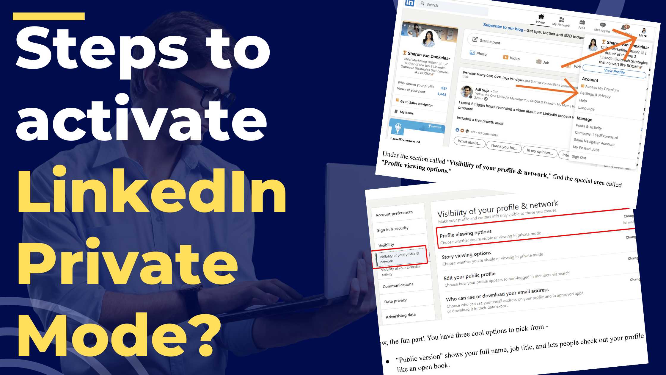 steps must be followed to activate LinkedIn Private Mode