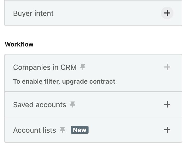 LinkedIn Sales Navigator Account filter search page