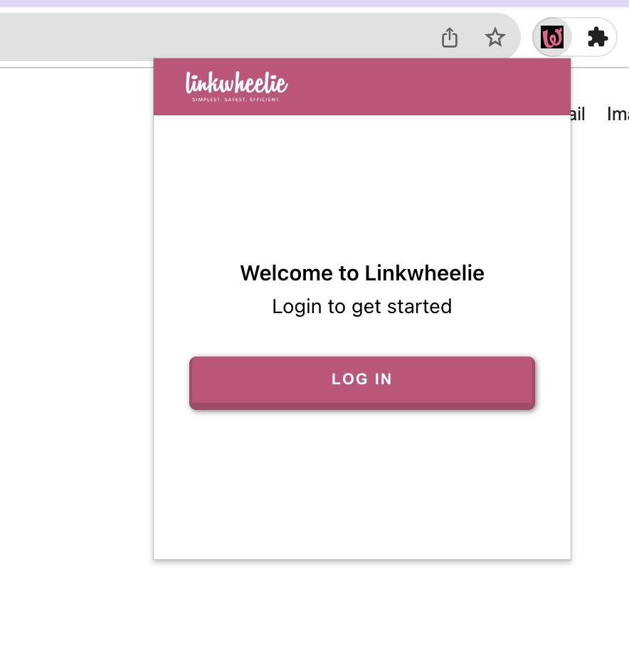 Linkwheelie chrome extension login image